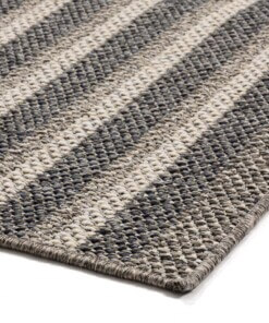 Alfombra de exterior a cuadros Urban - Gris/Crema - close up hoek, thumbnail