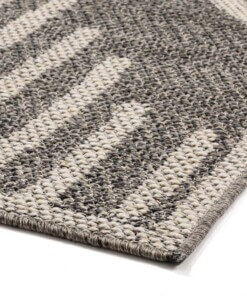 Alfombra de exterior Boho - Gris/Crema - close up hoek, thumbnail