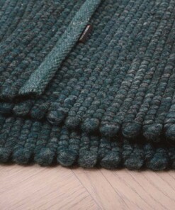 Alfombra de lana Lett - Petróleo - close up vouw, thumbnail