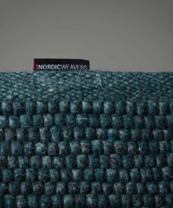 Alfombra de lana Lett - Petróleo - close up zijkant, thumbnail