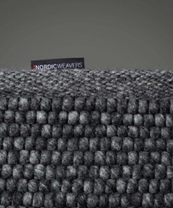 Alfombra de lana Lett - Gris ascuro - close up zijkant, thumbnail