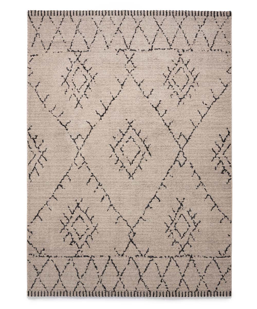 Alfombra bereber Beni Ouarain Sufian - Gris/Negro - overzicht boven Alfombra bereber Beni Ouarain Sufian - Gris/Negro - overzicht boven