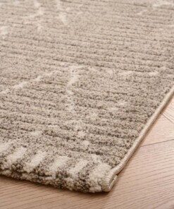 Alfombra bereber Beni Ouarain Sufian - Gris claro/Crema - close up hoek, thumbnail Alfombra bereber Beni Ouarain Sufian - Gris claro/Crema - close up hoek, thumbnail