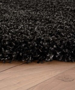 Alfombra redonda de pelo largo Shaggy Grand - Antracita