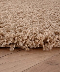 Alfombra redonda de pelo largo Shaggy Grand - Beige