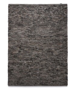 Alfombra de lana Lett - Gris/Marrón - overzicht boven