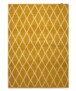 Alfombra de lana a rombos Vinduer - Amarillo mostaza/Crema - overzicht boven, thumbnail