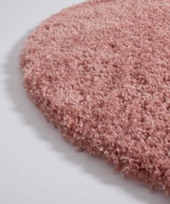 Alfombra redonda de pelo largo - Cozy Shaggy - Rosa - close up zijkant, thumbnail