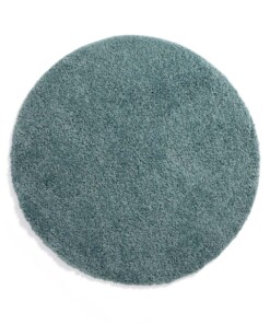 Alfombra redonda de pelo largo Shaggy Trend - Azul claro - overzicht boven