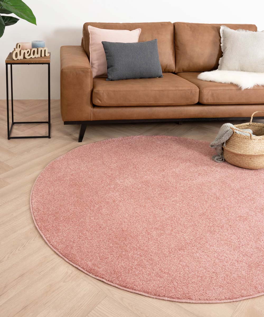 Alfombra redonda de pelo liso Fine - Rosa - sfeer Alfombra redonda de pelo liso Fine - Rosa - sfeer