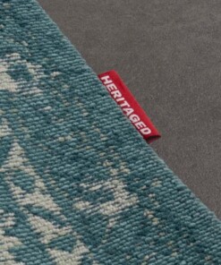 Alfombra vintage - Nomad - Azul Gris - close up, thumbnail