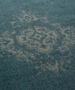 Alfombra vintage - Nomad - Azul Gris - close up, thumbnail