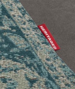 Alfombra vintage - Traditions - Azul Gris - close up, thumbnail