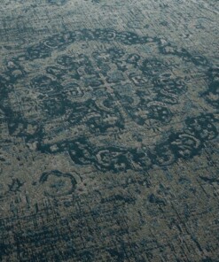 Alfombra vintage - Traditions - Azul Gris - close up, thumbnail