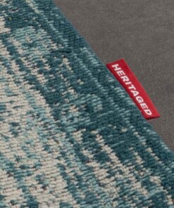 Alfombra vintage - Village - Azul Gris - close up, thumbnail