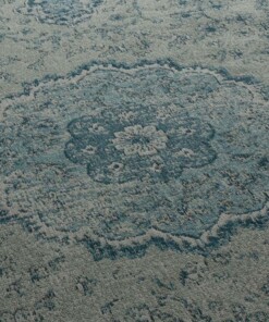 Alfombra vintage - Village - Azul Gris - close up, thumbnail