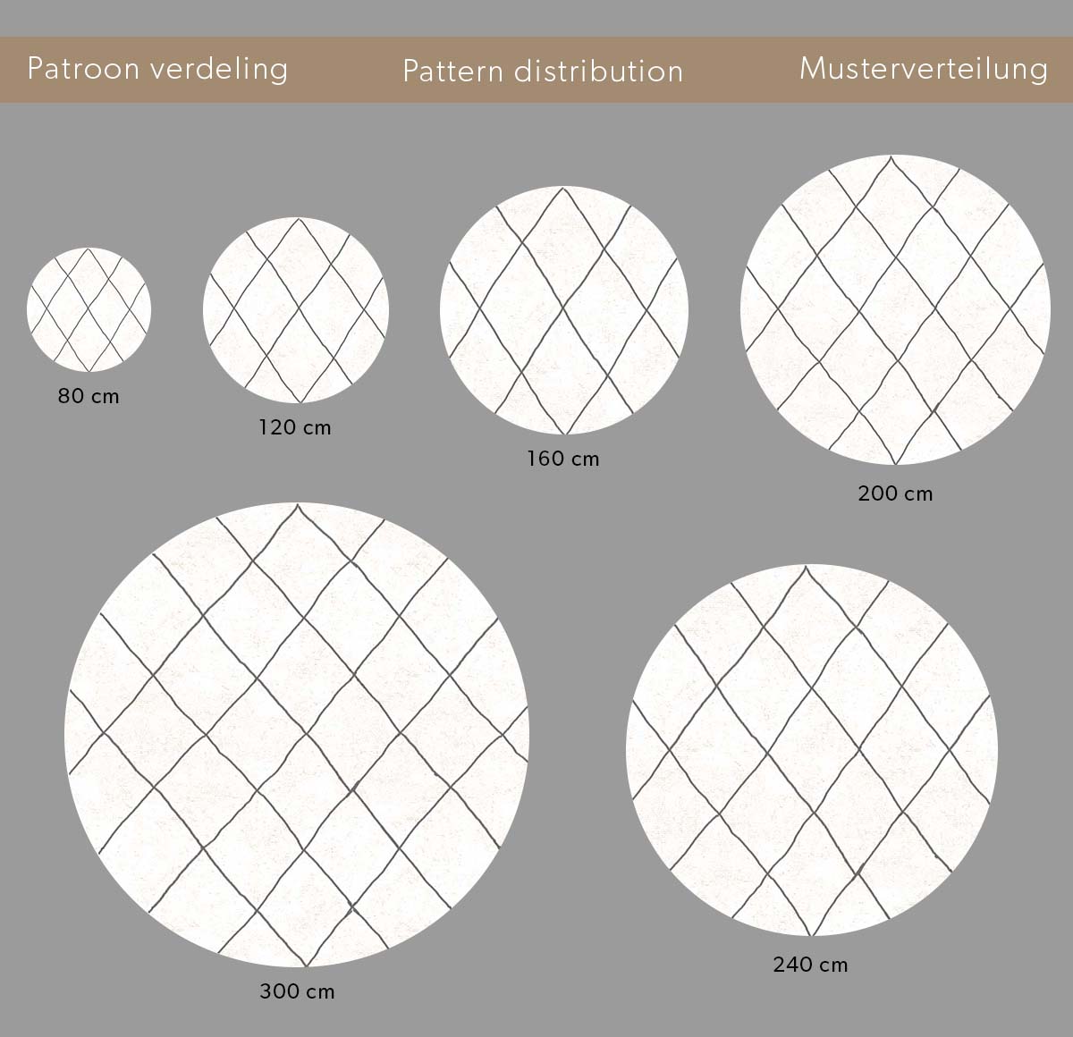 Alfombra redonda a rombos de pelo largo Artisan - Blanco/Gris Alfombra redonda a rombos de pelo largo Artisan - Blanco/Gris