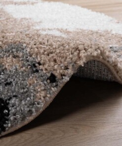 Alfombra redonda de pelo largo Marble Artisan - Beige - close up zijkant, thumbnail Alfombra redonda de pelo largo Marble Artisan - Beige - close up zijkant, thumbnail