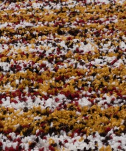 Alfombra de pasillo de pelo largo a rayas Artisan - Multicolor/Amarillo mostaza - close up materiaal, thumbnail Alfombra de pasillo de pelo largo a rayas Artisan - Multicolor/Amarillo mostaza - close up materiaal, thumbnail
