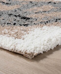 Alfombra de pelo largo Marble Artisan - Beige - close up hoek, thumbnail