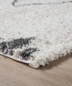 Alfombra cuadrada bereber de pelo largo Artisan - Blanco/Gris - close up hoek, thumbnail Alfombra cuadrada bereber de pelo largo Artisan - Blanco/Gris - close up hoek, thumbnail