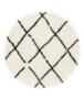 Alfombra redonda a rombos de pelo largo Habitat - Blanco/Negro - overzicht, thumbnail