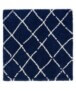 Alfombra cuadrada a rombos de pelo largo Habitat - Azul oscuro/Blanco - overzicht, thumbnail