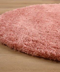 Alfombra ovalada de pelo largo - Cozy Shaggy Pink - close up zijkant, thumbnail