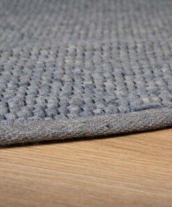 Alfombra ovalada de lana Lett - Azul acero - close up, thumbnail