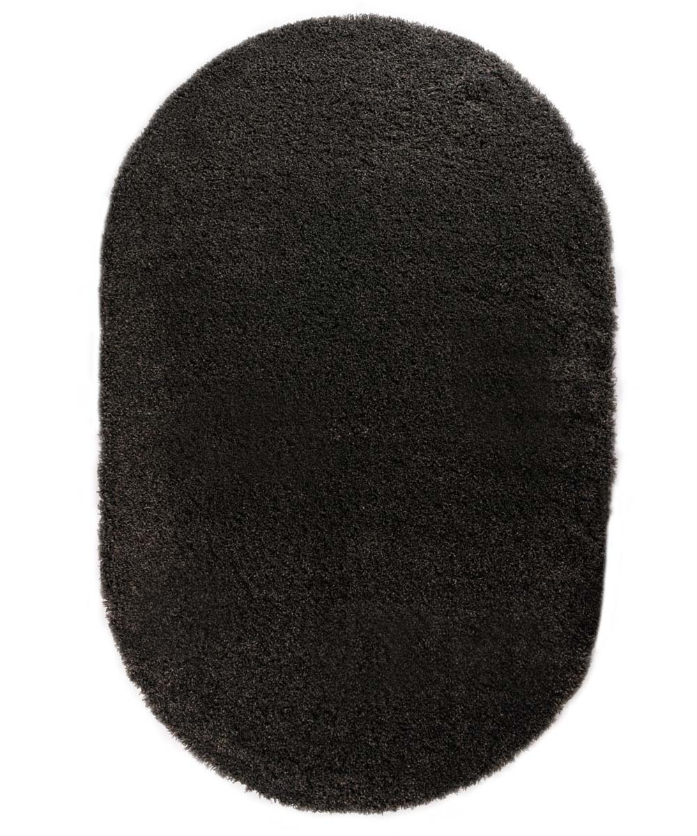Alfombra ovalada de pelo largo - Acogedora Shaggy Gris Oscuro - overzicht boven Alfombra ovalada de pelo largo - Acogedora Shaggy Gris Oscuro - overzicht boven