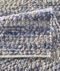 Alfombra de lana - Ursule Azul/Crema