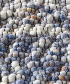 Alfombra de lana - Ursule Azul/Crema