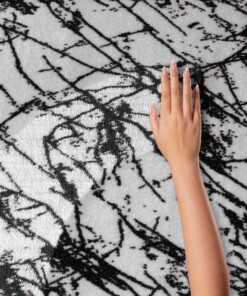 Alfombra lavable efecto mármol - Chloé Blanco/Negro Alfombra lavable efecto mármol - Chloé Blanco/Negro