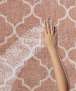 Alfombra lavable - Trellis Rosa/Blanco