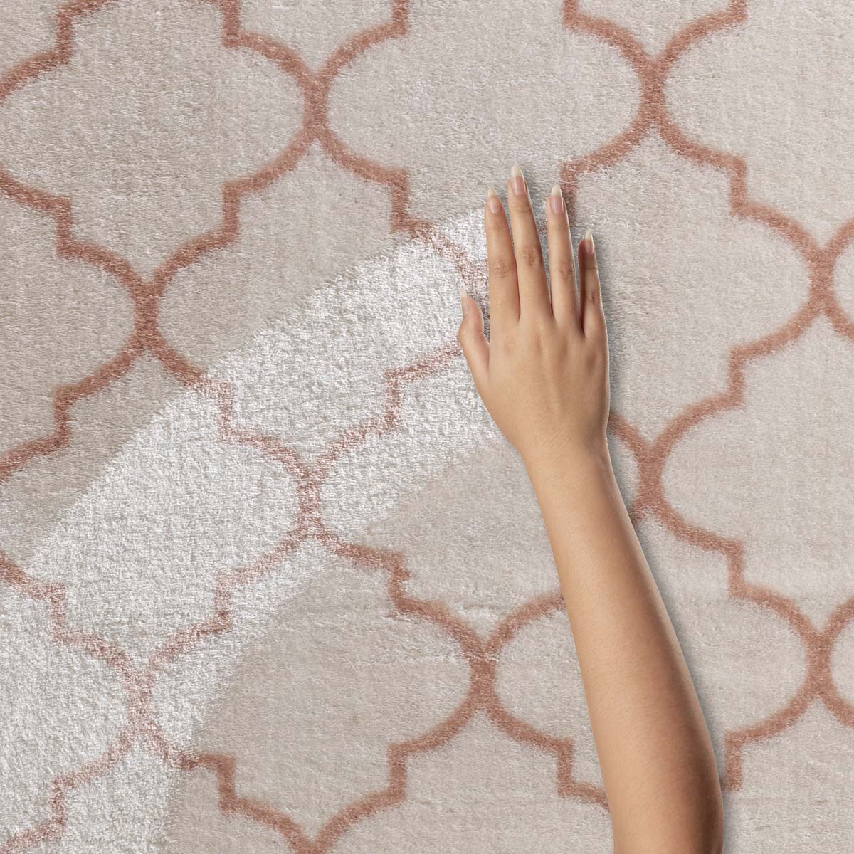 Alfombra lavable - Trellis Blanco/Rosa Alfombra lavable - Trellis Blanco/Rosa