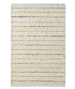 Alfombra de lana a rayas Jarl - Crema/Verde - overzicht boven