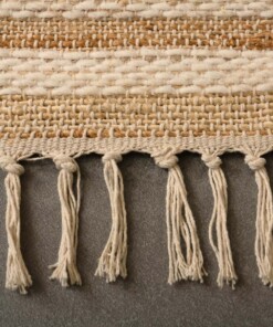 Alfombra Kilim - Lana natural/Blanco - close up, thumbnail