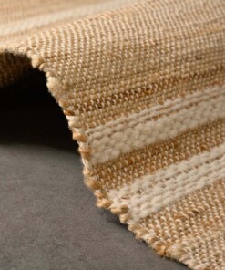 Alfombra Kilim - Lana natural/Blanco - close up, thumbnail