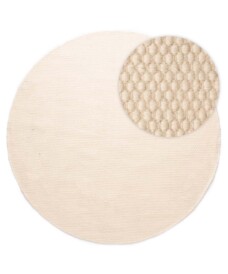 Alfombra redonda de lana Ulstein - Blanco - overzicht, thumbnail