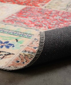 Alfombra patchwork - Fade Heritage Multicolor - close up vouw, thumbnail
