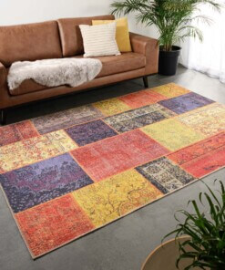 Alfombra patchwork - Fade Heritage Rojo/Multicolor - sfeer