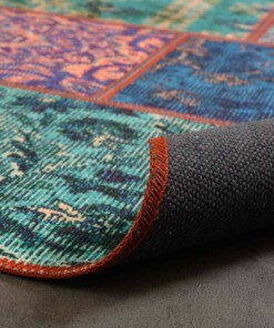 Alfombra patchwork - Fade No.1 Multicolor - close up vouw, thumbnail