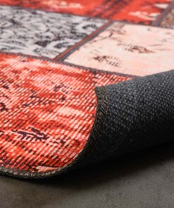 Alfombra patchwork - Fade No.1 Rojo/Multicolor - close up vouw, thumbnail