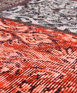 Alfombra patchwork - Fade No.1 Rojo/Multicolor - close up materiaal, thumbnail