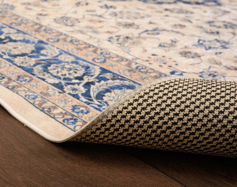 Perzisch tapijt wasbaar – Moderna blauw close up_