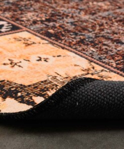 Alfombra redonda patchwork - Fade No. 1 Oro/Marrón - close up vouw, thumbnail