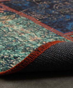 Alfombra redonda patchwork - Fade No.1 Multicolor - close up vouw, thumbnail