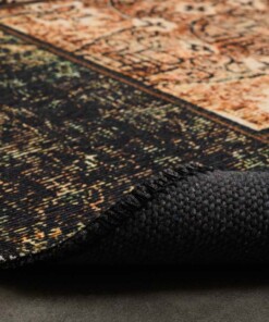 Alfombra redonda patchwork - Fade No.1 Verde Oliva - close up vouw, thumbnail