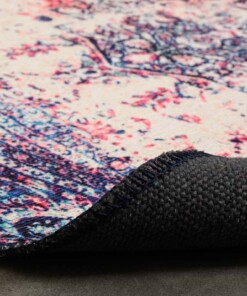 Alfombra vintage redonda - Fade No. 2 Multicolor - close up vouw, thumbnail