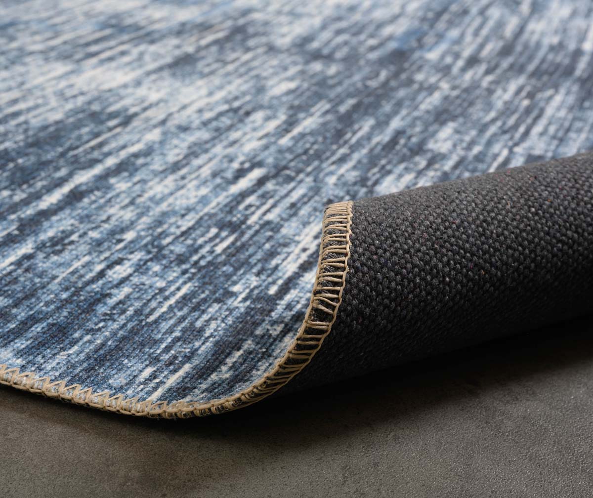 Alfombra vintage - Fade Blend Azul - close up vouw Alfombra vintage - Fade Blend Azul - close up vouw